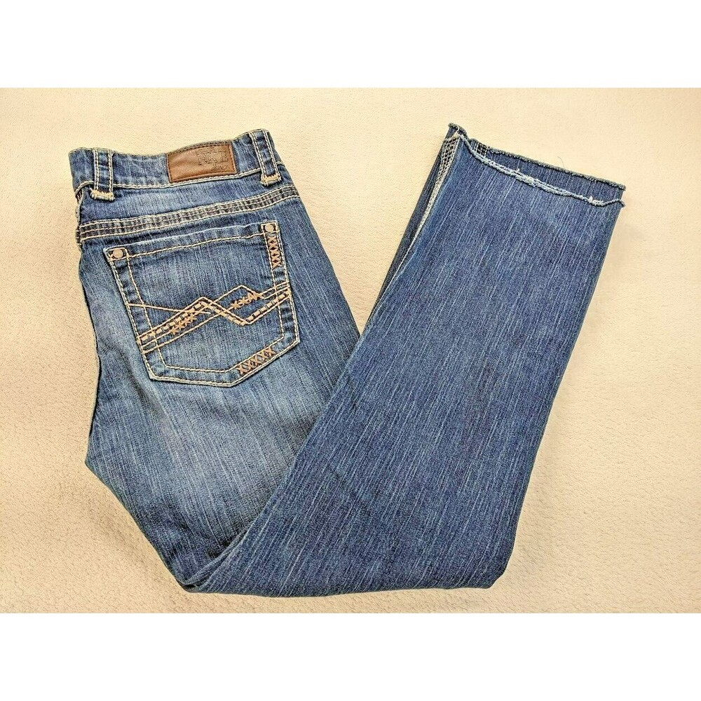 BKE Buckle Payton Womens Sz 31 Blue Jeans Straight Ankle Length Frayed Hem 27"